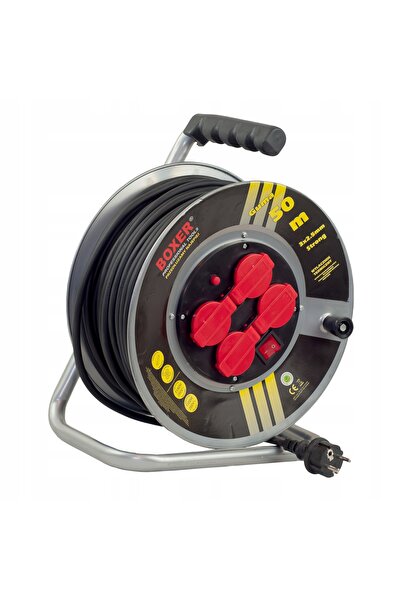 BOXER Extensie de tambur TECHNOLOGY 50m 4 bucăți Prize + Papuci + Termice