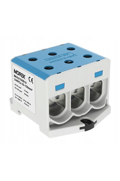 MOREK Bară colectoare otl150-3, culoare albastră, 3xAL/CU, 25-150mm², 1000V