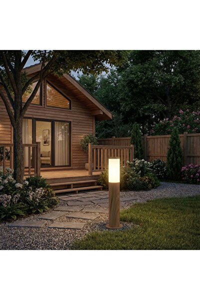 Goldlux Lampă stâlp de grădină LIVIA culoare lemn 50cm 1xE27 IP44