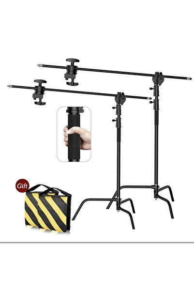 SH Sliver Stainless Steel Heavy Duty C Stand Light Stand Max Height 260cm Pho...