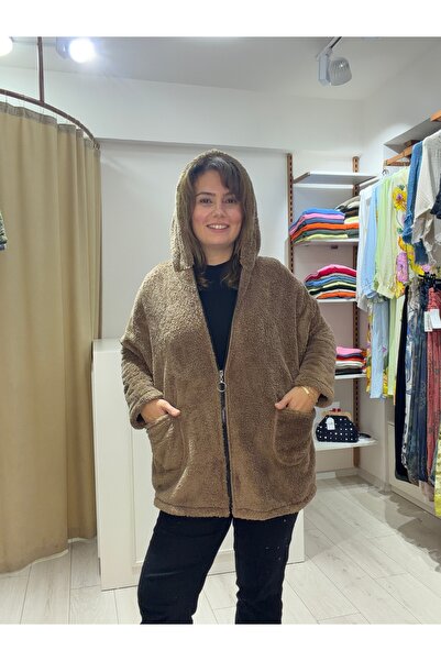 Kapüşonlu Peluş Ceket