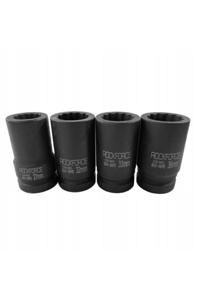 ROCKFORCE Set complet de biți de impact 1 inch 12 puncte 27-36mm