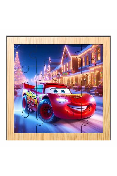 OEM Puzzle din lemn, Mașini, 16 piese, Multicolor, 17×17 cm, PDUV038