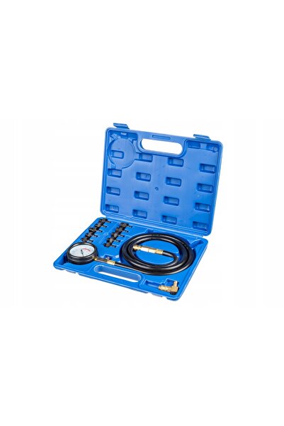 AL-FA Kit manometru tester presiune ulei 0-10 Bar cu 10 adaptoare și carcasă