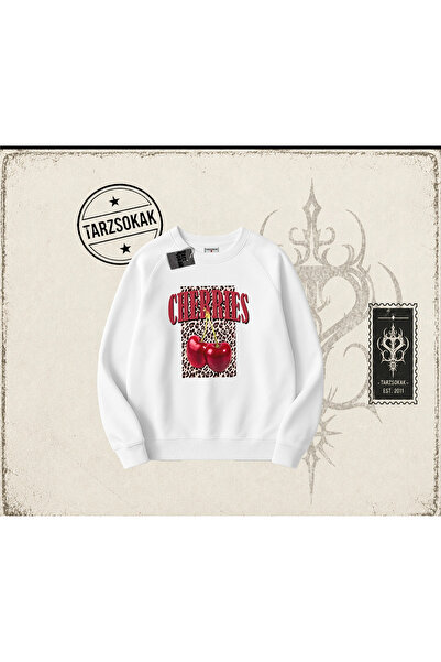 Tarzsokak Ženska majica sa leopard printom i trešnjama, oversize, unisex, s o...