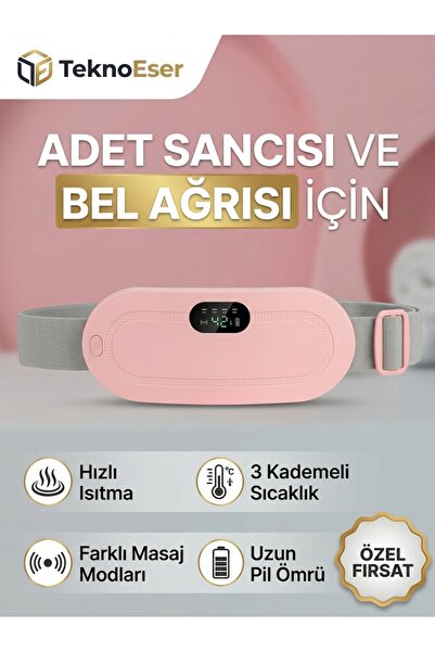 TeknoEser Titreşimli Ve Isıtmalı Adet Sancısı Masaj Kemeri - Şarjlı Bel Ve Ka...