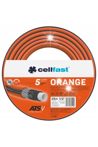 Cellfast ORANGE ATSV Furtun de grădină 5-țeavă 1/2 " 25m