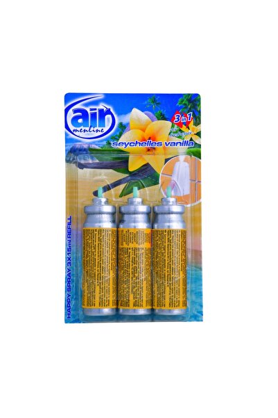 Air menline Rezervă spray odorizant de cameră Happy Spray, 3x15ml, Vanilie Se...