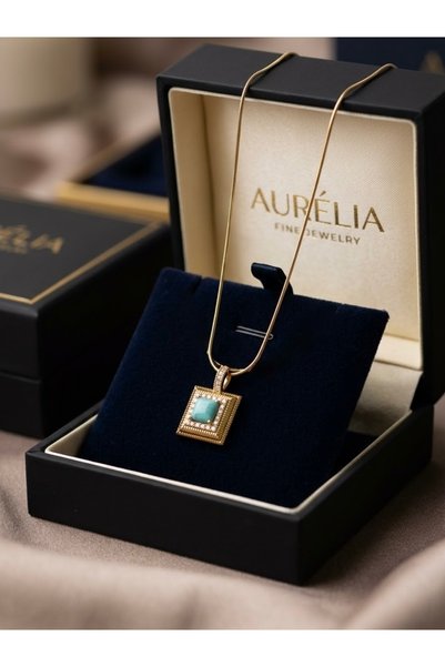İNN JEWELLERY 316 L Çelik Kolye Kare Vintage Figürlü Renk Atmaz