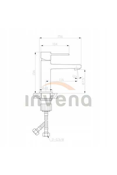 Invena Baterie de lavoar independentă Glamour Gold