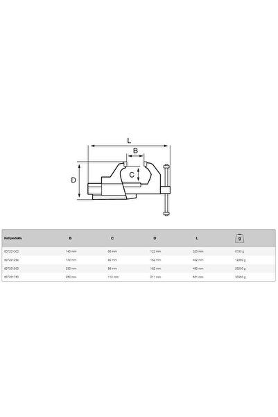 Bahco Menghină de lăcătușerie fixă de 125mm, 12kg