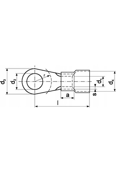 Erko 100 BUCĂȚI TERMINAL CABLU CU OCHI 1,5-2,5MM² M12 KOE 12/2,5 IZOLAT