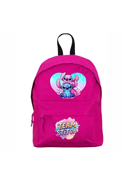 OEM Rucsac școlar, Stitch, Roz, 38x28cm, bretele reglabile, compartiment prin...