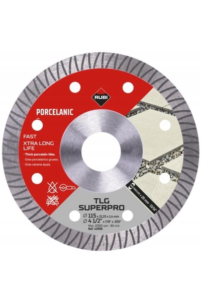 Rubi Disc diamantat pentru gresie porțelanată 115mm TLG 115 EXT SUPERPRO