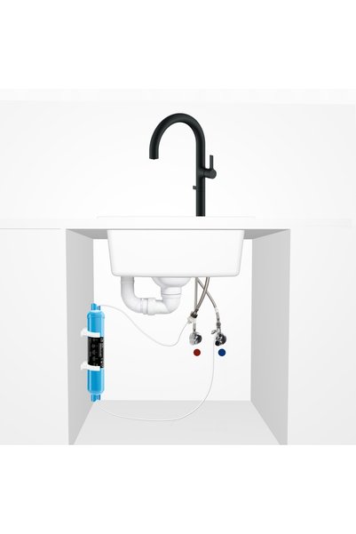 Laveo PURECO BLACK Baterie de bucătărie verticală cu filtru mineralizator