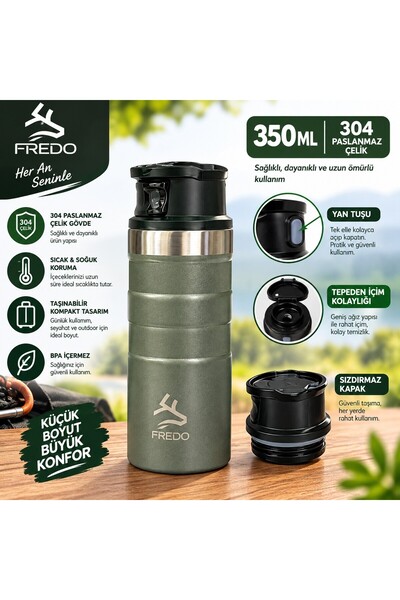 FMS FREDO COMFORT THERM | METALİK GRİ RENK TERMOS | 350 ML |