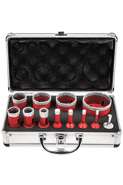 Vorfal Burghie diamantate pentru gresie, set de burghie 6-68mm în cutie, 12 b...