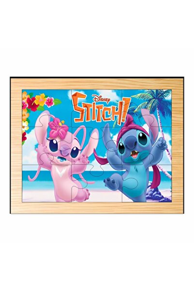 OEM Puzzle din lemn, Stitch, 9 piese, Multicolor, 15×12 cm, PDUV005