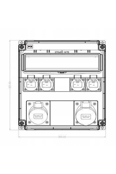 PCE DISTRIBUITOR BUDOWLANA OPOLE IP54 32A/5P 16A/5P 4x 16A/2P+Z 909110002W