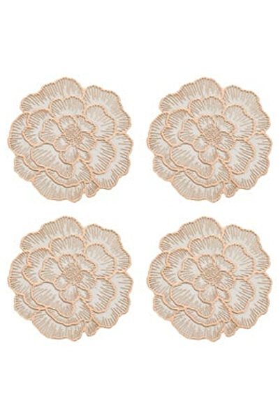 OEM Christmas Cup Holders with Rose Gold Flower Pattern Ø10cm - 4pcs