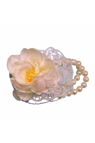 OEM Brățară florală, Cocardă, Corsaj, Nuntă, Domnișoară de onoare, Crem, BD008