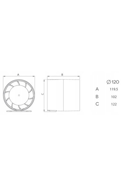 airRoxy Ventilator de conductă aRc 120 Standard
