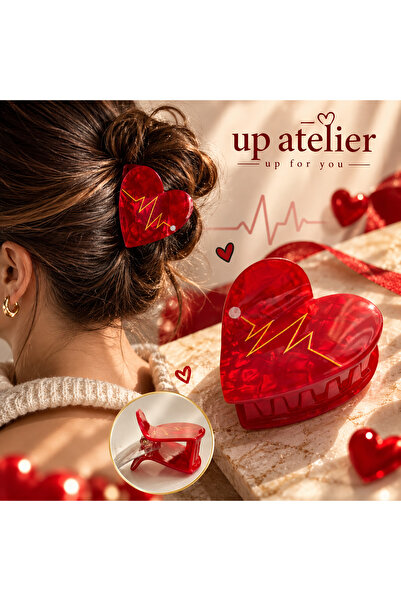 Up Atelier مشبك على شكل قلب من عظم الحصان 7 سم
