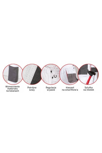dedra Pantaloni de protecție pentru lucrări cu fire albe 190g/m² pentru centu...