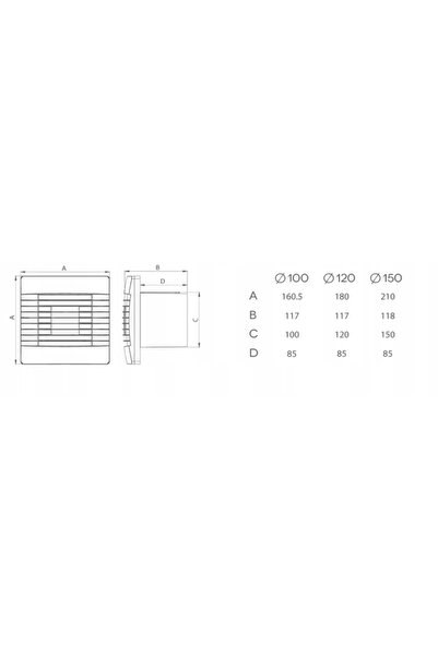 airRoxy Ventilator de evacuare pentru baie cu higrostat 100mm 01-028