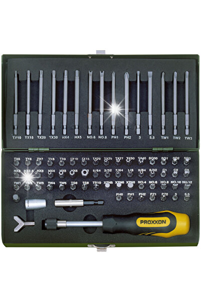 Proxxon Set de biți de service de 23 107 1/4 țoli, 75 de piese