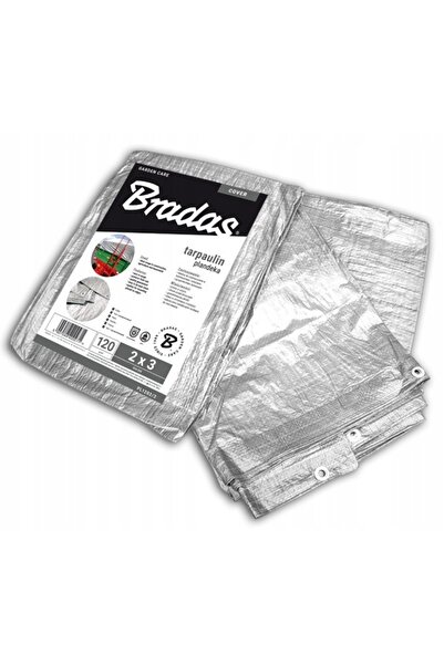 Bradas PLANDEKA PRELATĂ ARMATĂ ARGINTIE 120 g/m2 6 x 10m IMPERMEABILĂ