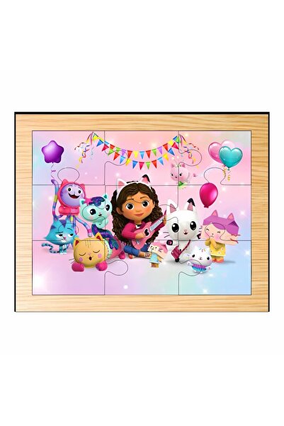 OEM Puzzle din lemn, Casa de păpuși a lui Gabby, 9 piese, Multicolor, 15×12 c...