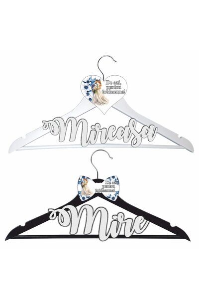 OEM Set de umerașe, Nuntă, Mire, Mireasă, Negru Alb, UNUV002