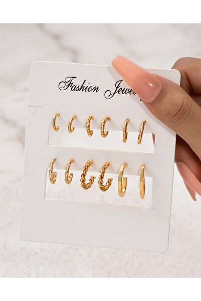 Ervalina 6 Pairs Mini Hoop Earrings Set