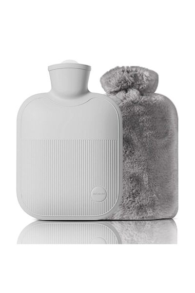 Generic Brand Termofor cu husă de pluș, 2 L, fabricat din PVC, pentru dureri ...