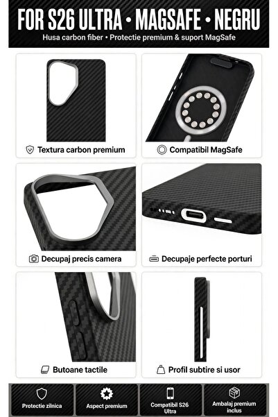 OEM Samsung Galaxy S26 Ultra Case, MagSafe Compatible, 600D Carbon Fiber Aram...