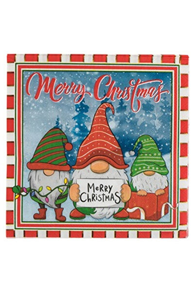 OEM Servetele de Masa Party de Craciun Gnome Zapada "Merry Christmas"" 33x33c...