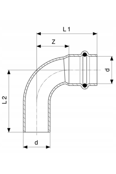 DIAMOND 28 X Conector cot 90 de grade VIEGA PROFIPRESS din cupru pentru gaz