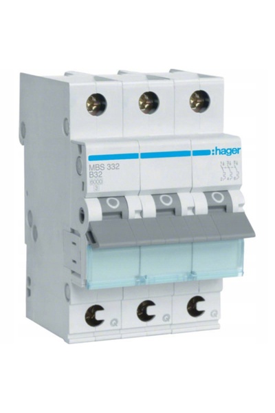 hager Disjunctor MCB 6kA 3P B32A QuickConnect MBS332