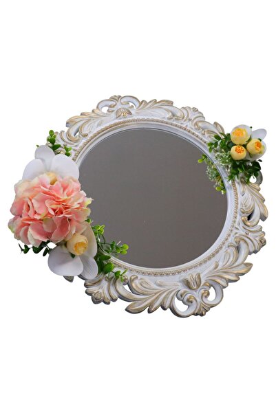 OEM Oglindă decorată pentru mireasă, Hortensie, Bujori, Orhidee, Roz, Crem, A...