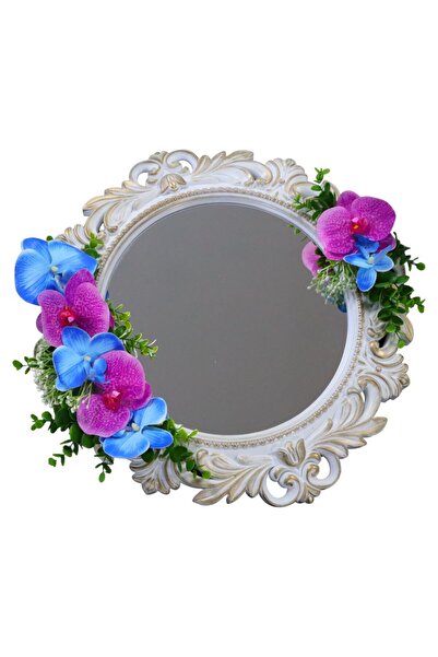 OEM Oglindă decorată de mireasă, Orhidee, Albastru, Mov, 47 cm, OGLDC014