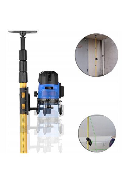 Rosfix Suport de extensie trepied de 455CM pentru nivelă laser cu linii încru...