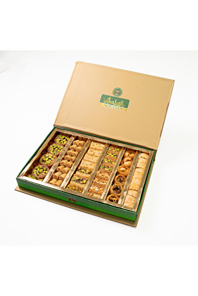 AL SULTAN Sweets Mixed Baklava 350 g - 6 Varieties - Pistachio & Cashew Filled Arabic Sweets in Gift Box - Traditional Middle Eastern Baklawa for Eid, Ramadan & Celebrations