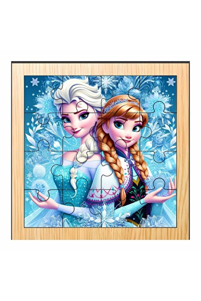 OEM Puzzle din lemn, Frozen, 16 piese, Multicolor, 17×17 cm, PDUV046
