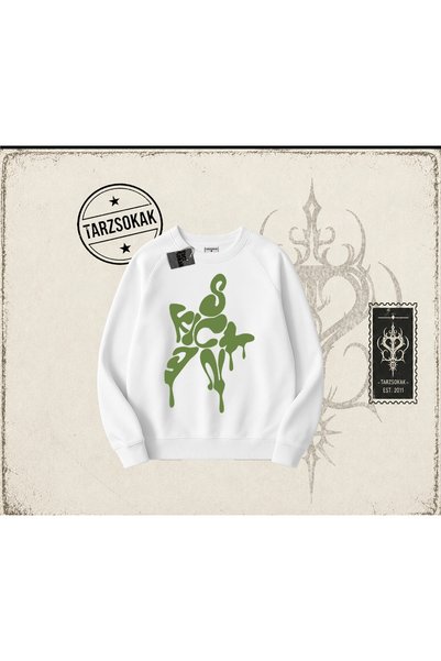 Tarzsokak Unisex Star Sicken Oversize unisex dukserica sa okruglim izrezom, bela
