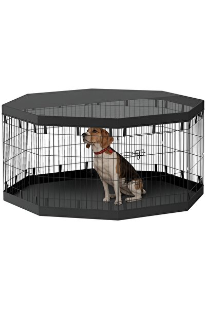 Generic Brand Țarc pentru căței, 76 cm înălțime/aprox. 2,5 m², 8 panouri, cov...