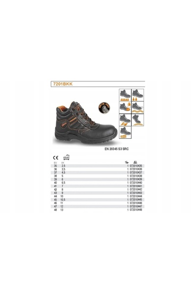 Beta Pantofi de lucru impermeabili 7201BKK mărimea 43