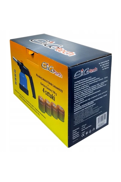 ELICO Set torță TIG propan-butan + 4 cartușe de gaz 190g