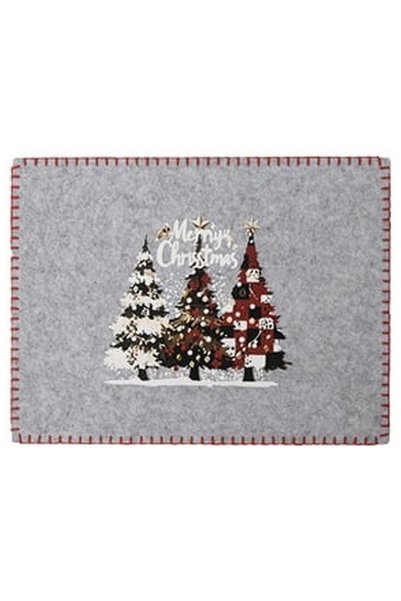OEM Grey Felt Plate Holder with Fir Tree Pattern 40x30cm