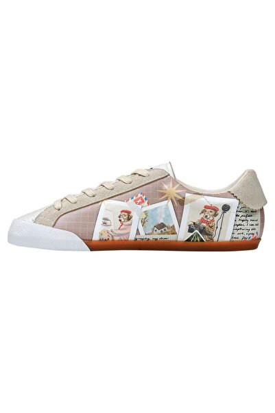 Dogo Kadın Vegan Deri Krem Sneakers - Capturing Memories Tasarım